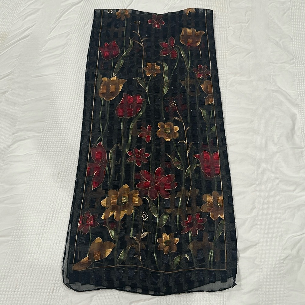 Floral shimmer scarf